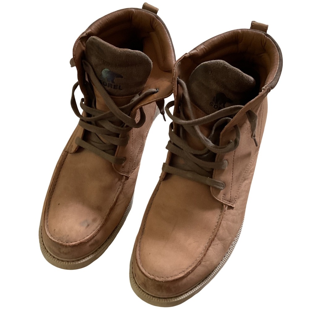 Sorel Madson II Moc Toe Boots Mens 14 Tan Leather Waterproof NM3851-242